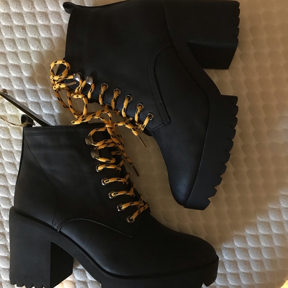 Black Combat boots. NWT